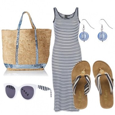 Outfit White and blue stripes