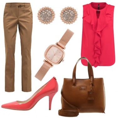 Outfit Red & brown