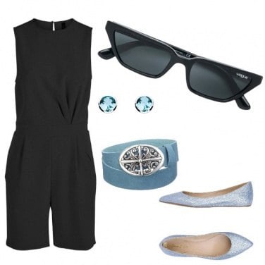 Outfit Black&light blue