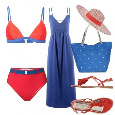 Outfit Blu e rosso