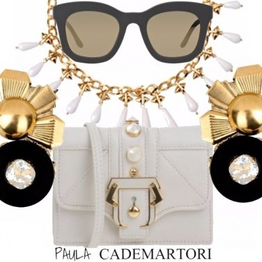 Outfit Paula Cademartori - Black, white & gold
