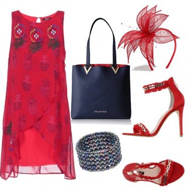 Outfit Cerimonia in blu e rosso