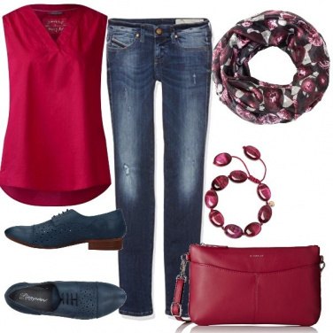 Outfit Denim e Magenta