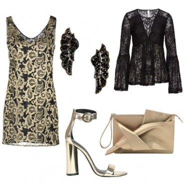 Outfit Chic nero e oro
