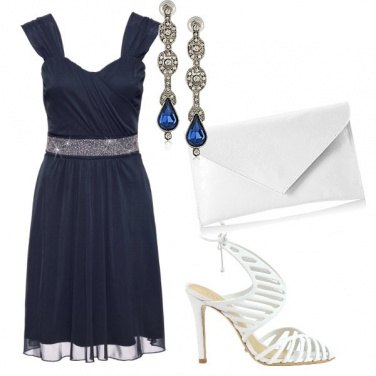 Outfit Cerimonia in blu e bianco
