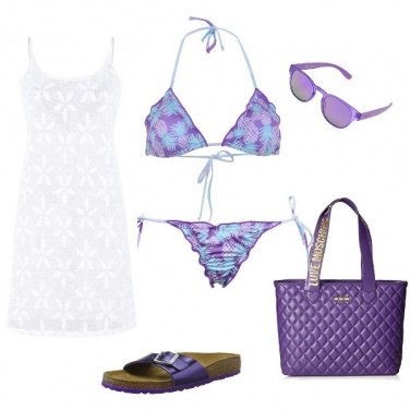 Outfit Viola in spiaggia