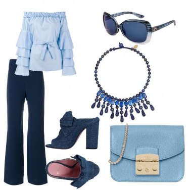 Outfit Celeste e blue