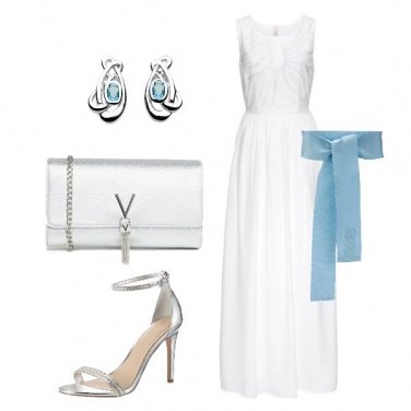 Outfit Il vestito bianco con perle