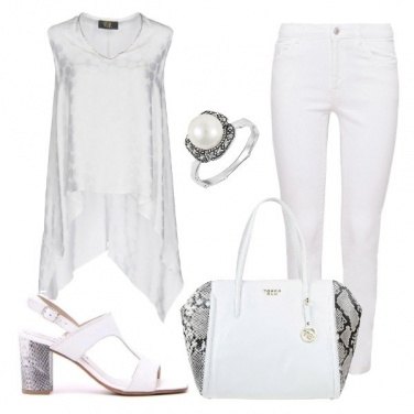Outfit White and animalier