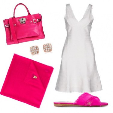 Outfit Bianco e rosa