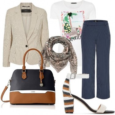 Outfit Tessuto millerighe e t-shirt