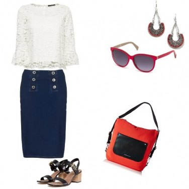 Outfit Bon Ton, accessori coordinati, rosso