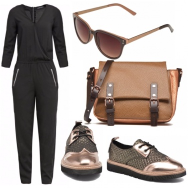 Outfit Nero e bronzo
