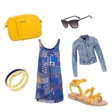 Outfit Estate giallo/blu