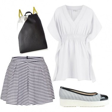 Outfit Gonna a righe
