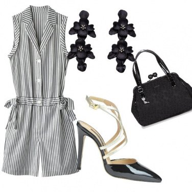 Outfit Jumpsuit a righe di sera