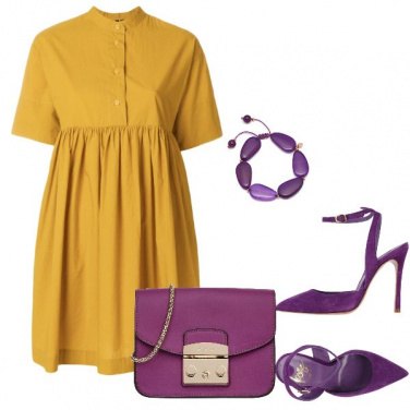 Outfit Giallo e viola