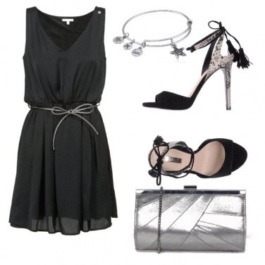 Outfit Nero e argento