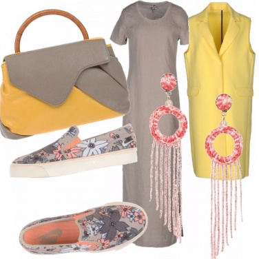Outfit Abito lungo e slip on
