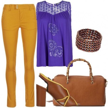 Outfit Giallo mostarda ed ultra violet