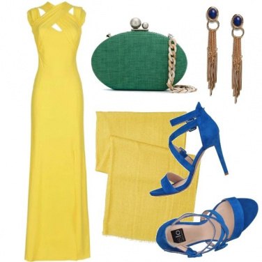 Outfit Triade giallo, verde, blu