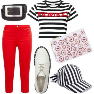 Outfit Mannish giocando con le righe