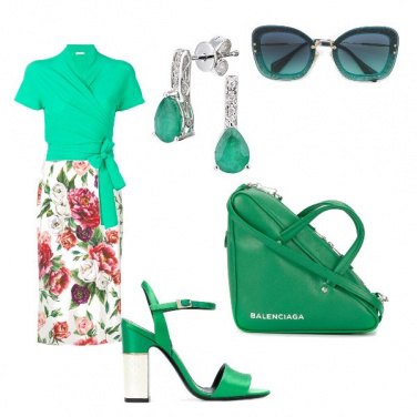 Outfit Fiori e verde