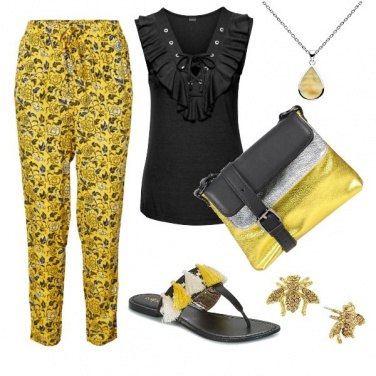 Outfit Schwarz und gelb