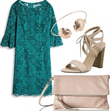 Outfit Pizzo verde smeraldo