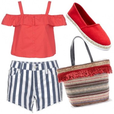 Outfit Shorts a righe