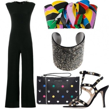 Outfit Top tie rainbow