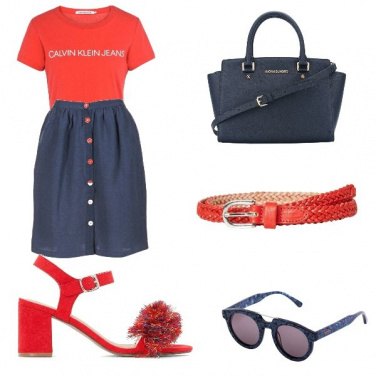 Outfit Rosso e blu