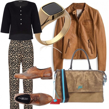 Outfit Marrone e oro