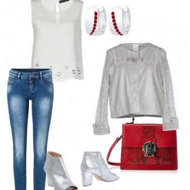 Outfit Silver and red