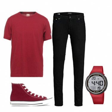 Converse rojos outfit hombre hot sale