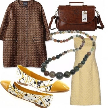 Outfit Marrone-giallo