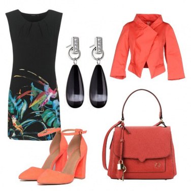 Outfit Nero e arancio