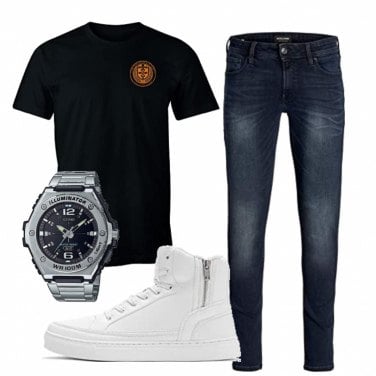 Outfit Sneakers altas Blanco Hombre: 1 Outfit Hombre | Bantoa