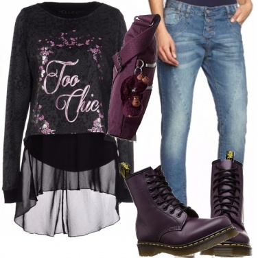 Outfit Per l\'autunno denim&animalier