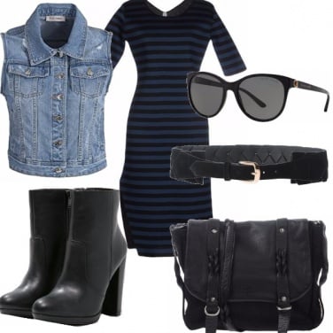 Outfit Abito rigato