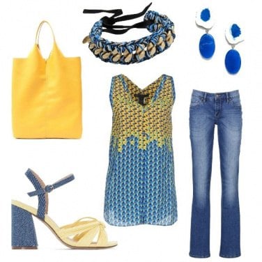 Outfit Denim e giallo