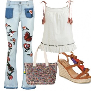 Outfit I jeans ricamati