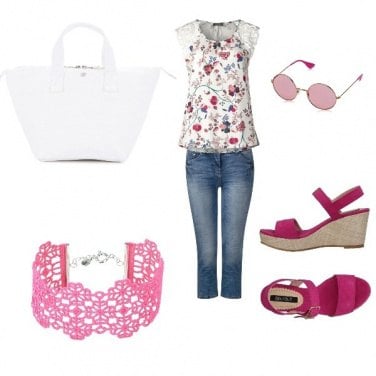 Outfit Estate in rosa