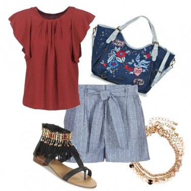 Outfit Grigio e rosso