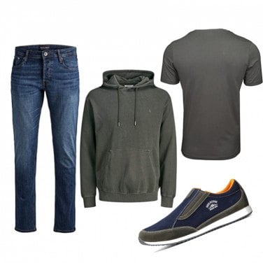 Outfit Sudaderas con capucha Verde Hombre: 4 Outfit Hombre | Bantoa