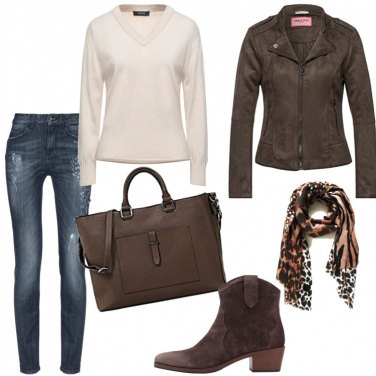 Outfit Botines Marrón Un solo color Mujer: 4 Outfit Mujer | Bantoa