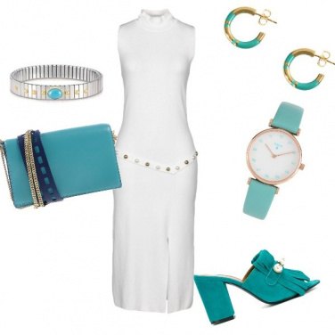 Outfit Bianco e Turchese