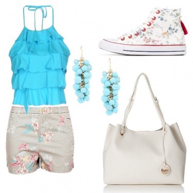 Outfit Le converse a fiori