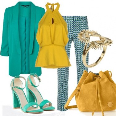 Outfit Giallo e verde versatile