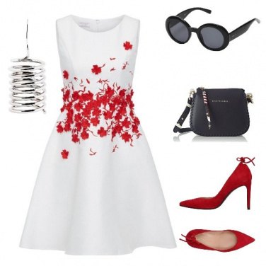 Outfit Bianco, Rosso e Blu